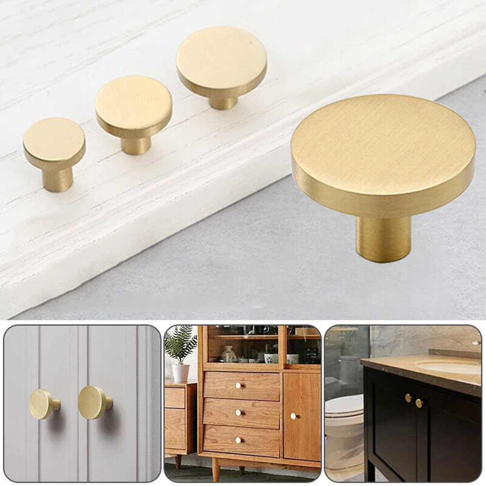 Round Cabinet Pulls Drawer Handle Single Hole Metal Handle Cabinet Drawer Knobs Kitchen Cupboard Door Furniture Hardware - Image 2