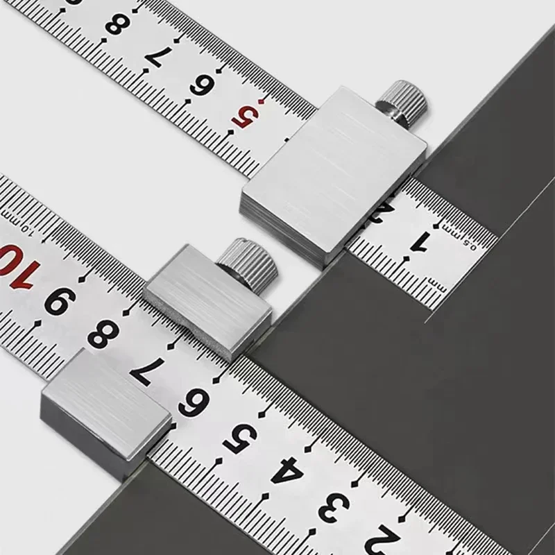 New Protable Accurate positioning Woodworking Tools Carpentry Steel Ruler Positioning Limit Block Measuring Marking Gauge - Image 12