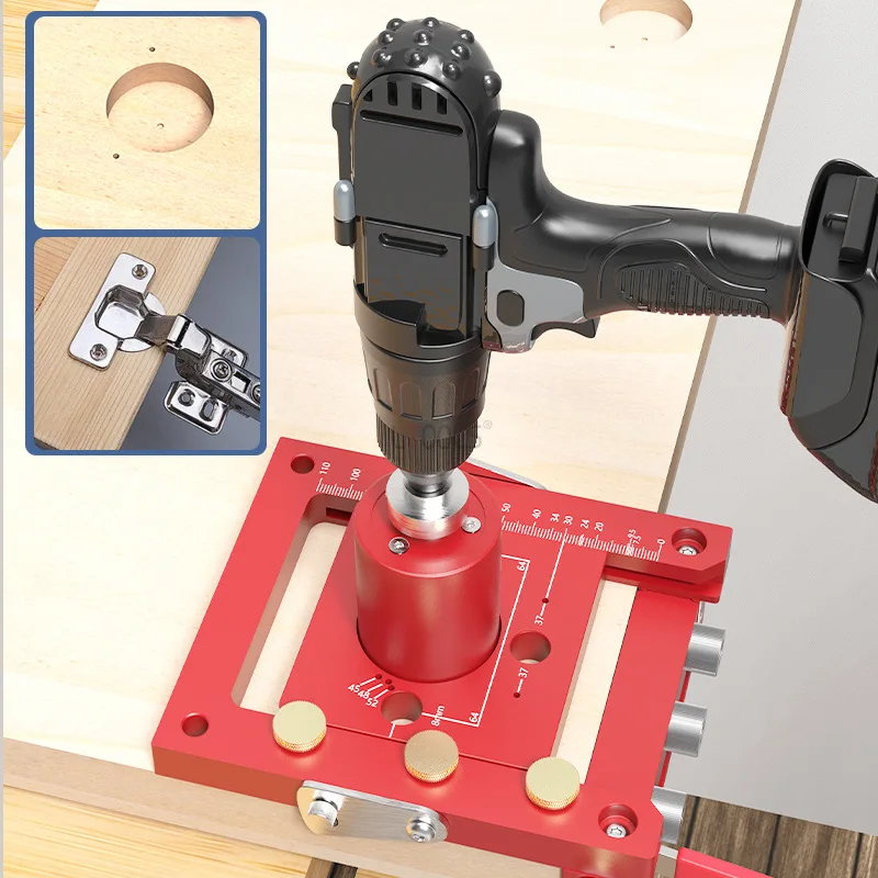 Heavy Duty Punching Locator Woodworking 3-in-1 Hinge Positioning Puncher Multifunctional Furniture Connector Punching DIY Tools - Image 4