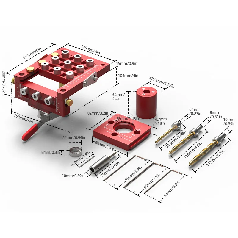Heavy Duty Punching Locator Woodworking 3-in-1 Hinge Positioning Puncher Multifunctional Furniture Connector Punching DIY Tools - Image 6