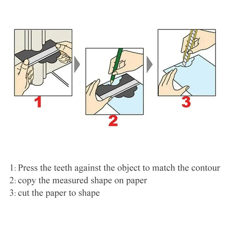 Profile Contour Gauge line Copier Ruler Cutting template Construction Woodworking Measuring instrument ceramic Tiling tiles tool - Image 6