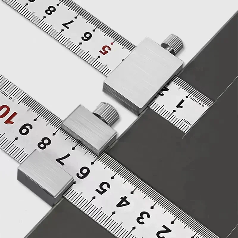 New Protable Accurate positioning Woodworking Tools Carpentry Steel Ruler Positioning Limit Block Measuring Marking Gauge - Image 4