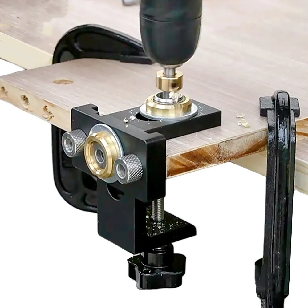 Woodworking 3 In 1 Doweling Jig Kit -Adjustable Wood Dowel Punch Locator Aluminum Pocket Hole Jig, Cabinet Hole Drill Guide Tool - Image 18