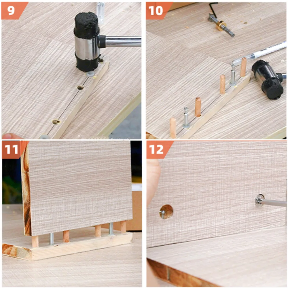 Woodworking 3 In 1 Doweling Jig Kit -Adjustable Wood Dowel Punch Locator Aluminum Pocket Hole Jig, Cabinet Hole Drill Guide Tool - Image 23