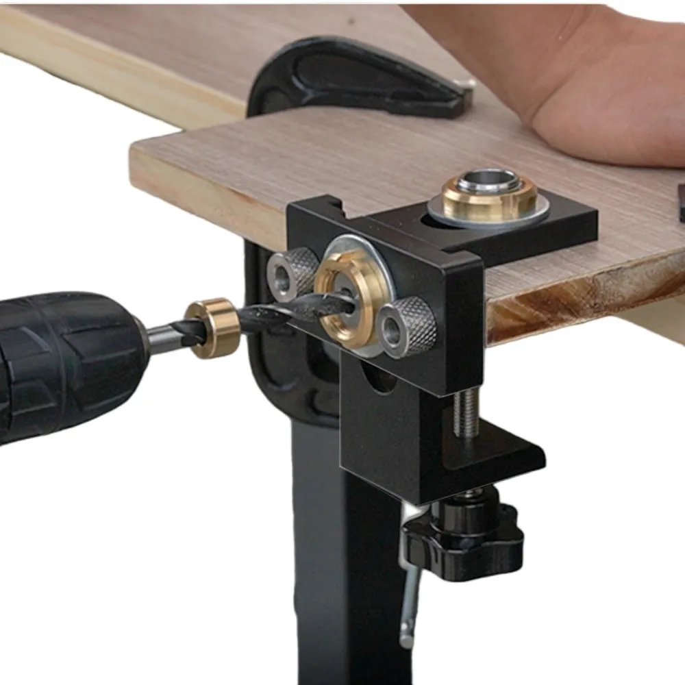 Woodworking 3 In 1 Doweling Jig Kit -Adjustable Wood Dowel Punch Locator Aluminum Pocket Hole Jig, Cabinet Hole Drill Guide Tool - Image 17