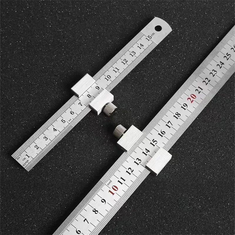 New Protable Accurate positioning Woodworking Tools Carpentry Steel Ruler Positioning Limit Block Measuring Marking Gauge - Image 15
