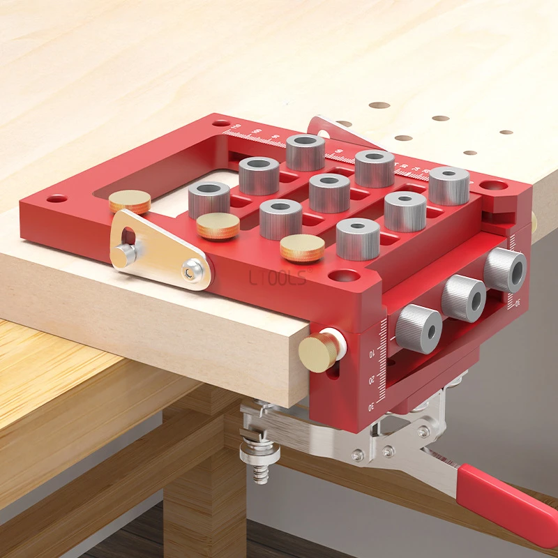 Heavy Duty Punching Locator Woodworking 3-in-1 Hinge Positioning Puncher Multifunctional Furniture Connector Punching DIY Tools - Image 2
