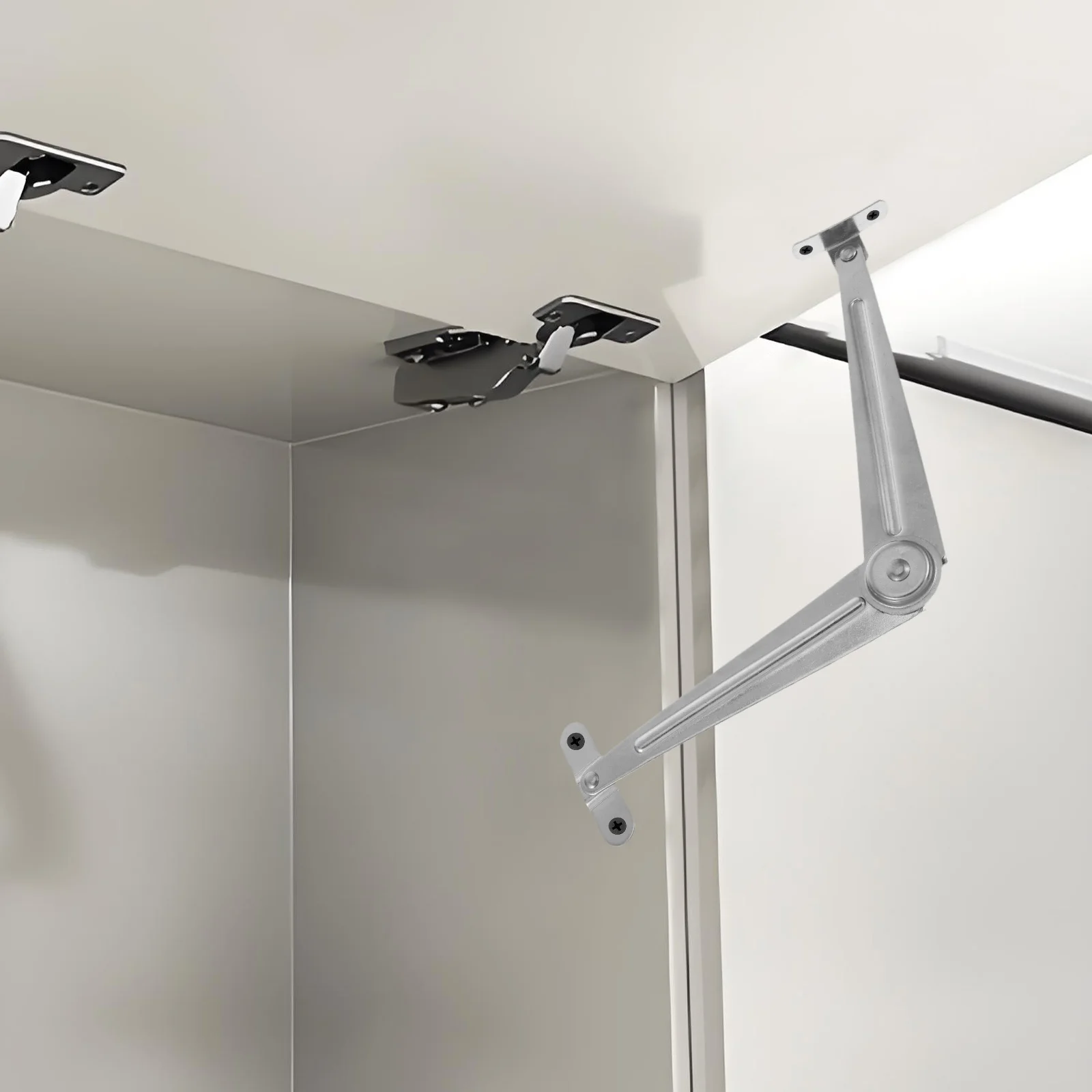 Heavy Duty Door Stopper Metal Limiter Support Rod for Cabinet Doors Adjustable Folding Hinge Clip Safe Stable Hardware for Home